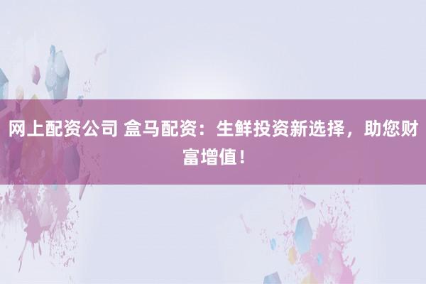 网上配资公司 盒马配资：生鲜投资新选择，助您财富增值！