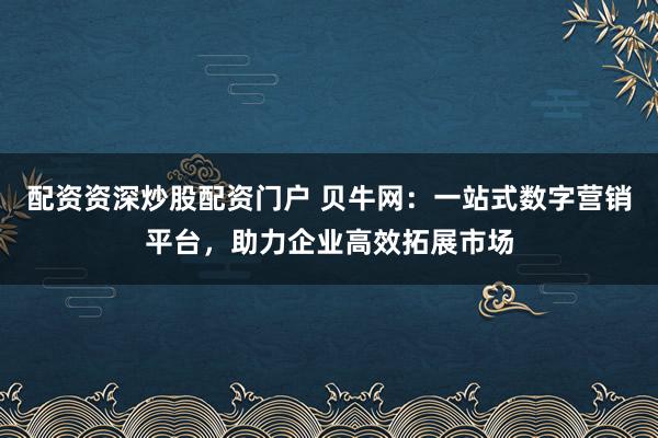 配资资深炒股配资门户 贝牛网：一站式数字营销平台，助力企业高效拓展市场