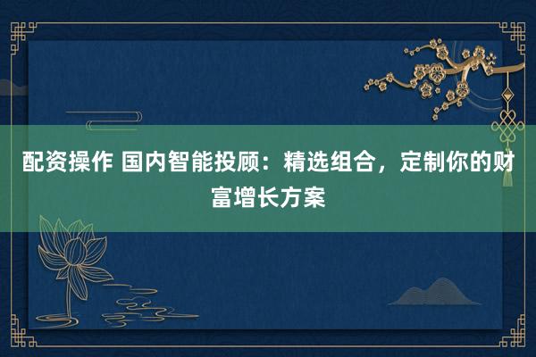 配资操作 国内智能投顾：精选组合，定制你的财富增长方案