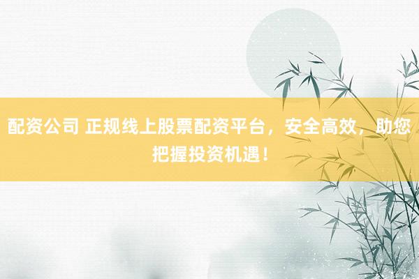 配资公司 正规线上股票配资平台，安全高效，助您把握投资机遇！