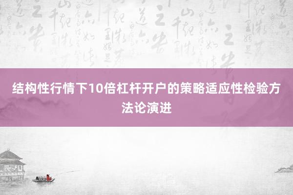 结构性行情下10倍杠杆开户的策略适应性检验方法论演进