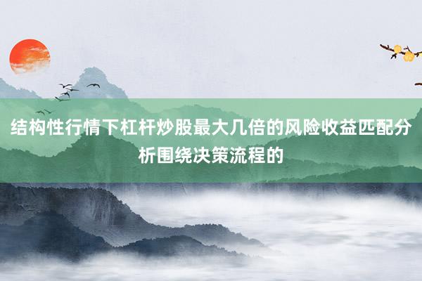 结构性行情下杠杆炒股最大几倍的风险收益匹配分析围绕决策流程的