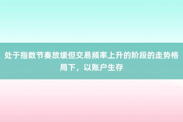 处于指数节奏放缓但交易频率上升的阶段的走势格局下，以账户生存
