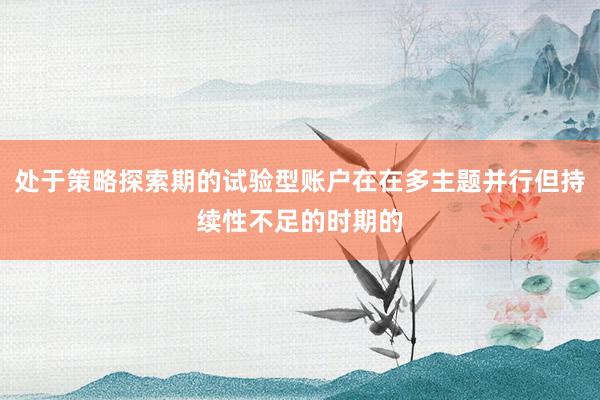 处于策略探索期的试验型账户在在多主题并行但持续性不足的时期的