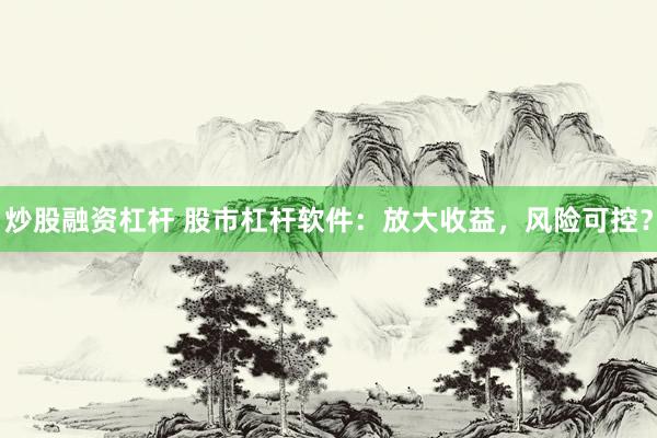 炒股融资杠杆 股市杠杆软件：放大收益，风险可控？